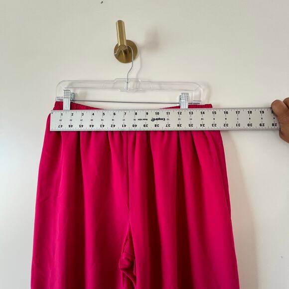 Womens Fuschia 3 Piece Outfit Set Flowy Wide Leg Pant Tank Cardigan Womens XL - Picture 13 of 13